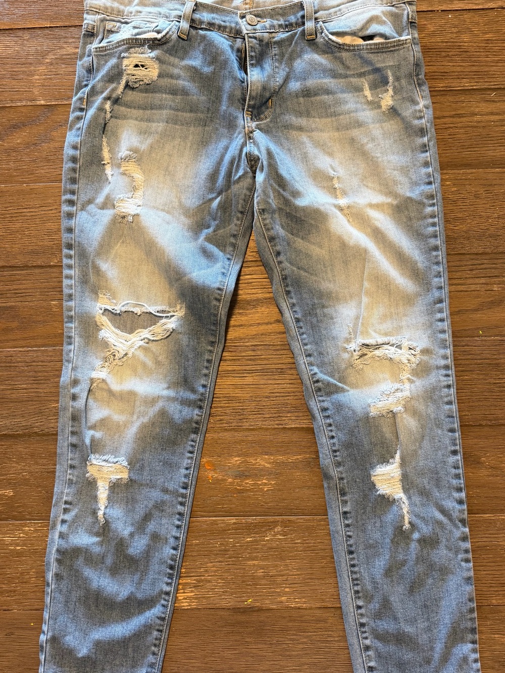 Flying Monkey Light Blue Distressed Skinny Jeans